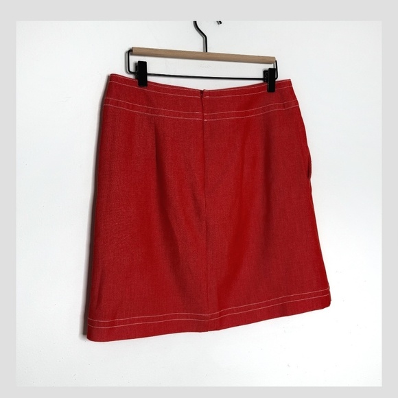 Ann Taylor Petite Skirt A-Line Faux Wrap Mini Skirt Cotton Blend Tie Detail 10P - Picture 3 of 14